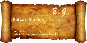 Bohus Gordon névjegykártya